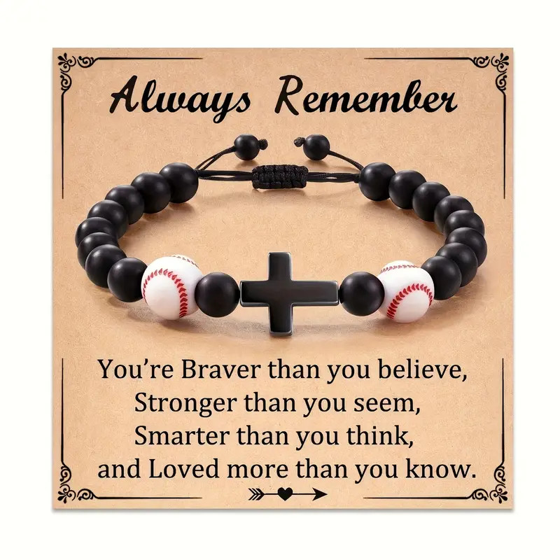 Card Football Basketball Baseball Beaded Bracelet Son Son - Temu | Temu Affiliate Program