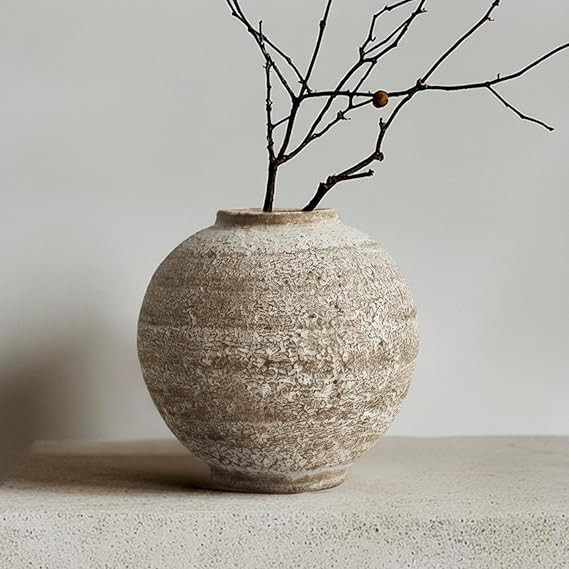 Ceramic Farmhouse Vase Rustic Decor,Pottery Decorative Flower Vases for Home Decor,Boho Vase for ... | Amazon (US)