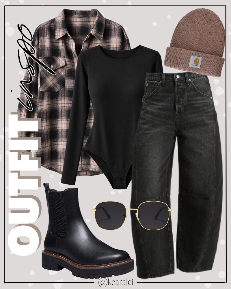 Spring outfits 2026 winter outfits Amazon fashion plaid shacket outfit casual outfit brown black tan white plaid shirt jacket shackets with black bodysuit and black Abercrombie distressed jeans high waisted 90’s Abercrombie & fitch black platform Chelsea boots lug sole boots and camel brown tan taupe carharrt beanie || #fall #outfits #outfit #casual #shacket #plaid #carharrt #beanie #Abercrombie #amazon #dsw #nordstrom #forever21 . 
.
.
teacher outfits, business casual, casual outfits, neutrals, street style, Midi skirt, Maxi Dress, Swimsuit, Bikini, Travel, skinny Jeans, Puffer Jackets, Concert Outfits, Cocktail Dresses, Sweater dress, Sweaters, cardigans Fleece Pullovers, hoodies, button-downs, Oversized Sweatshirts, Jeans, High Waisted Leggings, dresses, joggers, fall Fashion, winter fashion, leather jacket, Sherpa jackets, Deals, shacket, Plaid Shirt Jackets, apple watch bands, lounge set, Date Night Outfits, Vacation outfits, Mom jeans, shorts, sunglasses, Disney outfits, Romper, jumpsuit, Airport outfits, biker shorts, Weekender bag, plus size fashion, Stanley cup tumbler, boots booties take over the knee, ankle boots, Chelsea boots, combat boots, pointed toe, chunky sole, heel, sneakers, slip on shoes, Nike, adidas, vans, dr. marten’s, ugg slippers, golden goose, sandals, high heels, loafers, Birkenstock Birkenstocks, Target, Abercrombie and fitch, Amazon, Shein, Nordstrom, H&M, forever 21, forever21, Walmart, asos, Nordstrom rack, Nike, adidas, Vans, Quay, Tarte, Sephora


#LTKSeasonal #LTKootd #LTKSaleAlert