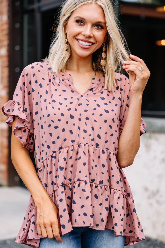It's All For You Rose Pink Spotted Top | The Mint Julep Boutique