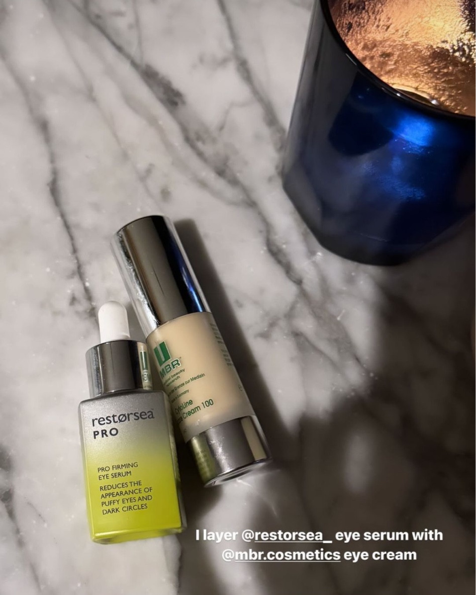 My under eye combo! I love this serum paired with my MBR eye cream