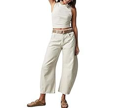 Barrel Jeans Women Mid Rise Barrel Leg Pants, Wide Leg Boyfriend Jeans for Women Retro Denim Bagg... | Amazon (US)