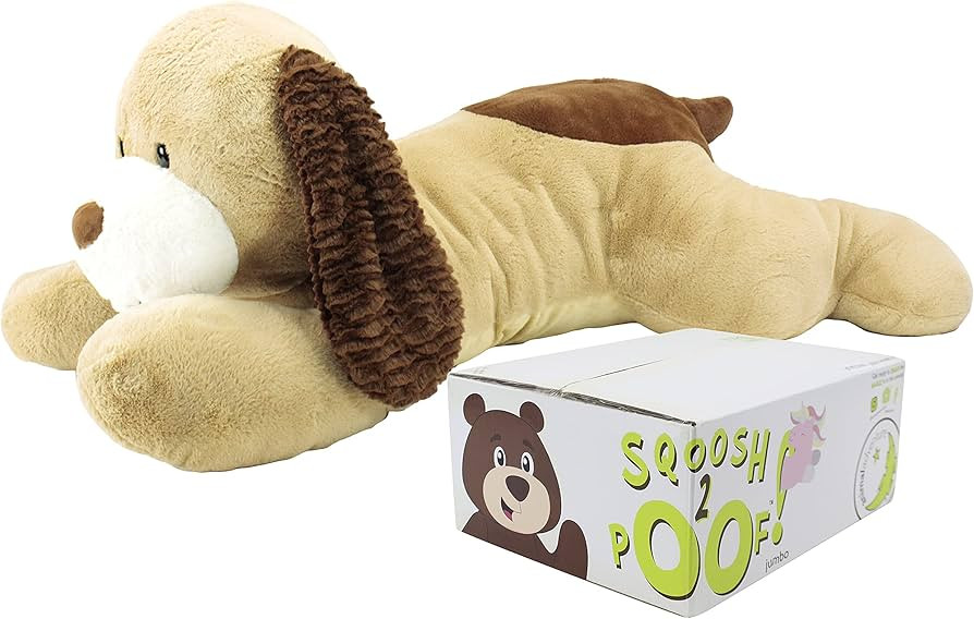 Animal Adventure®| Sqoosh2Poof™| Jumbo Plush Character Compressed Inside Small Box | 44" Dog | Amazon (US)