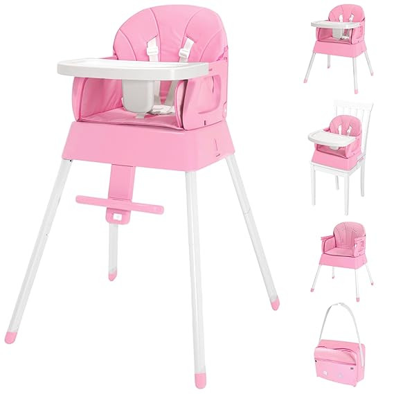 5 in 1 Foldable Baby High Chair,Convertible Highchair for Babies and Toddlers-Portable Infant Boo... | Amazon (US)