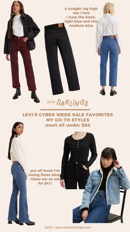 Levi’s cyber week sale - I love their flare jeans and high rise ribcage denim. Those are two styles I wear the most - so much is on sale for under $60. They run true to size and I wear a size 23 ✨

#LTKstyletip #LTKHoliday #LTKCyberWeek