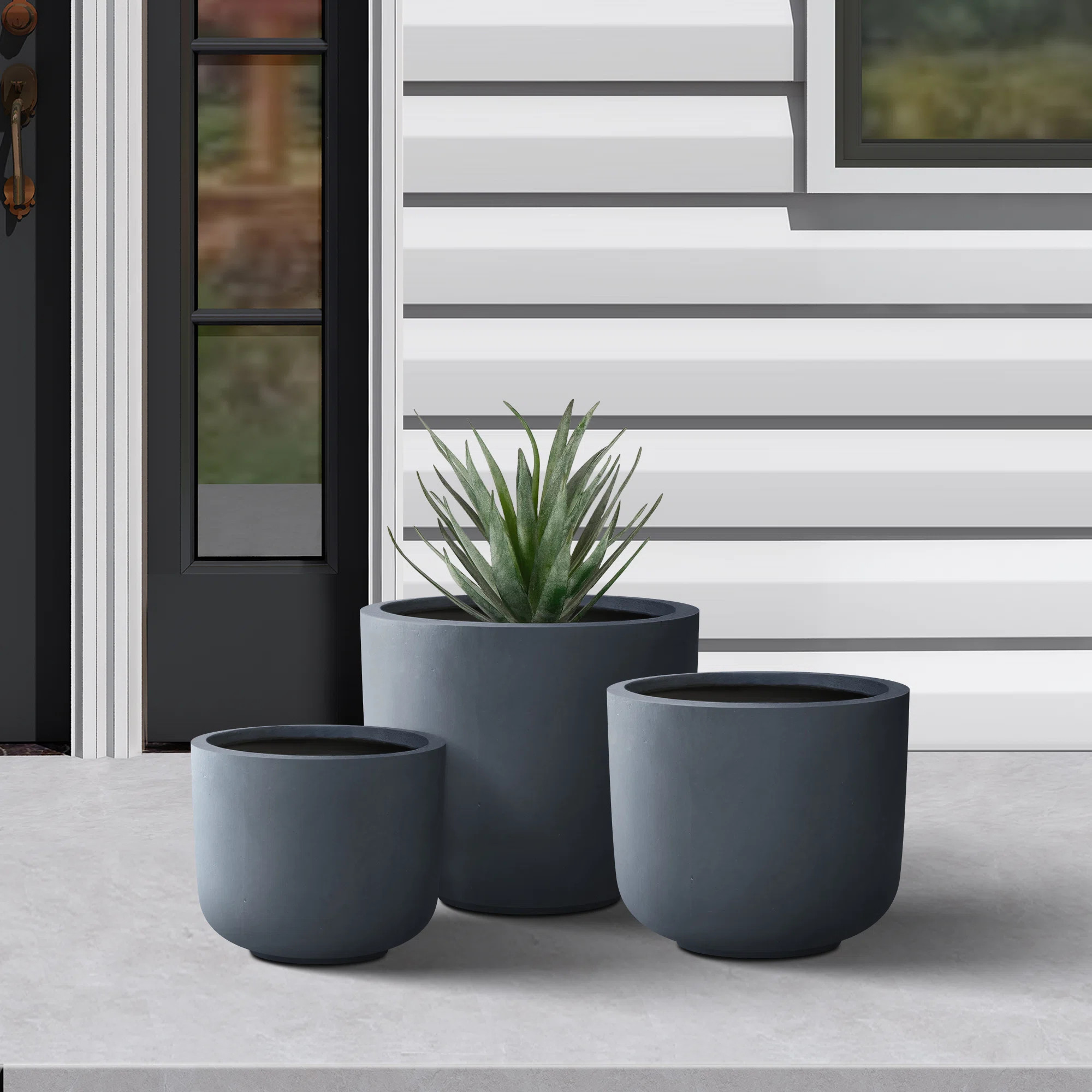 Latitude Run® Kante 3 Piece 13.19 in, 11.02 in and 9.06 in L Round Lightweight Concrete and Fibe... | Wayfair Professional