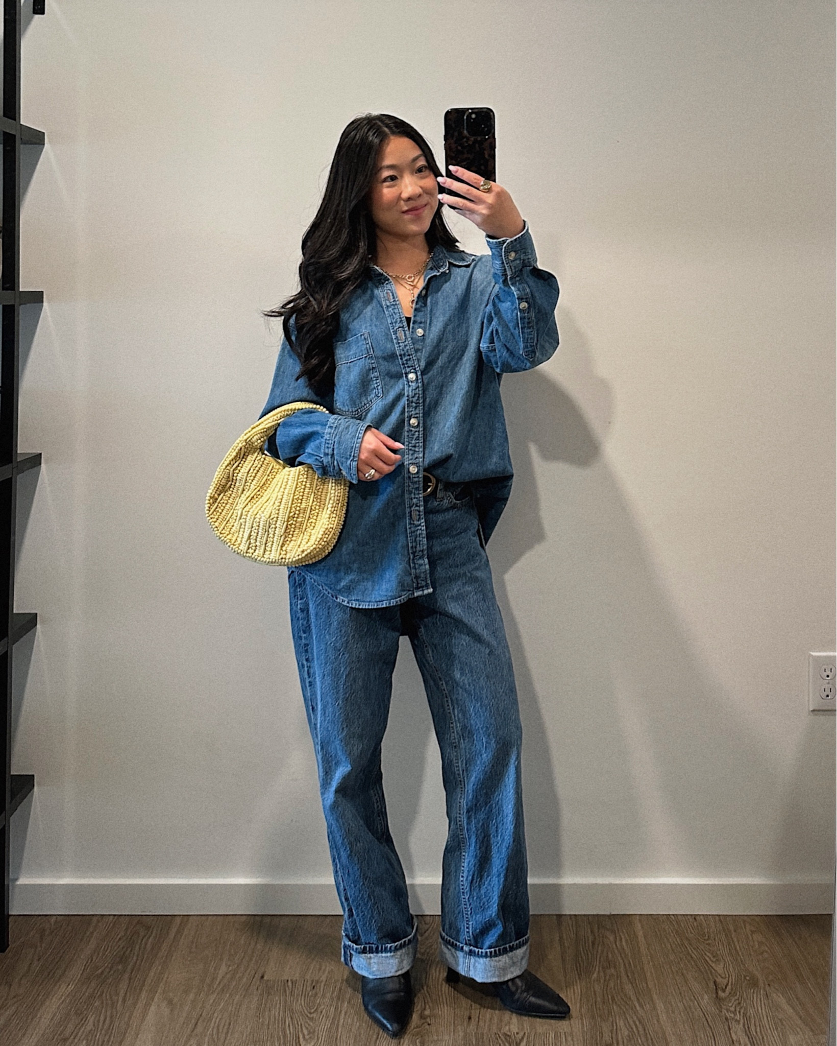 All denim outfit with a beaded handbag! Exact bag is TJ Maxx but linking some similar from Anthropologie 

#LTKSeasonal #LTKPetite #LTKStyleTip