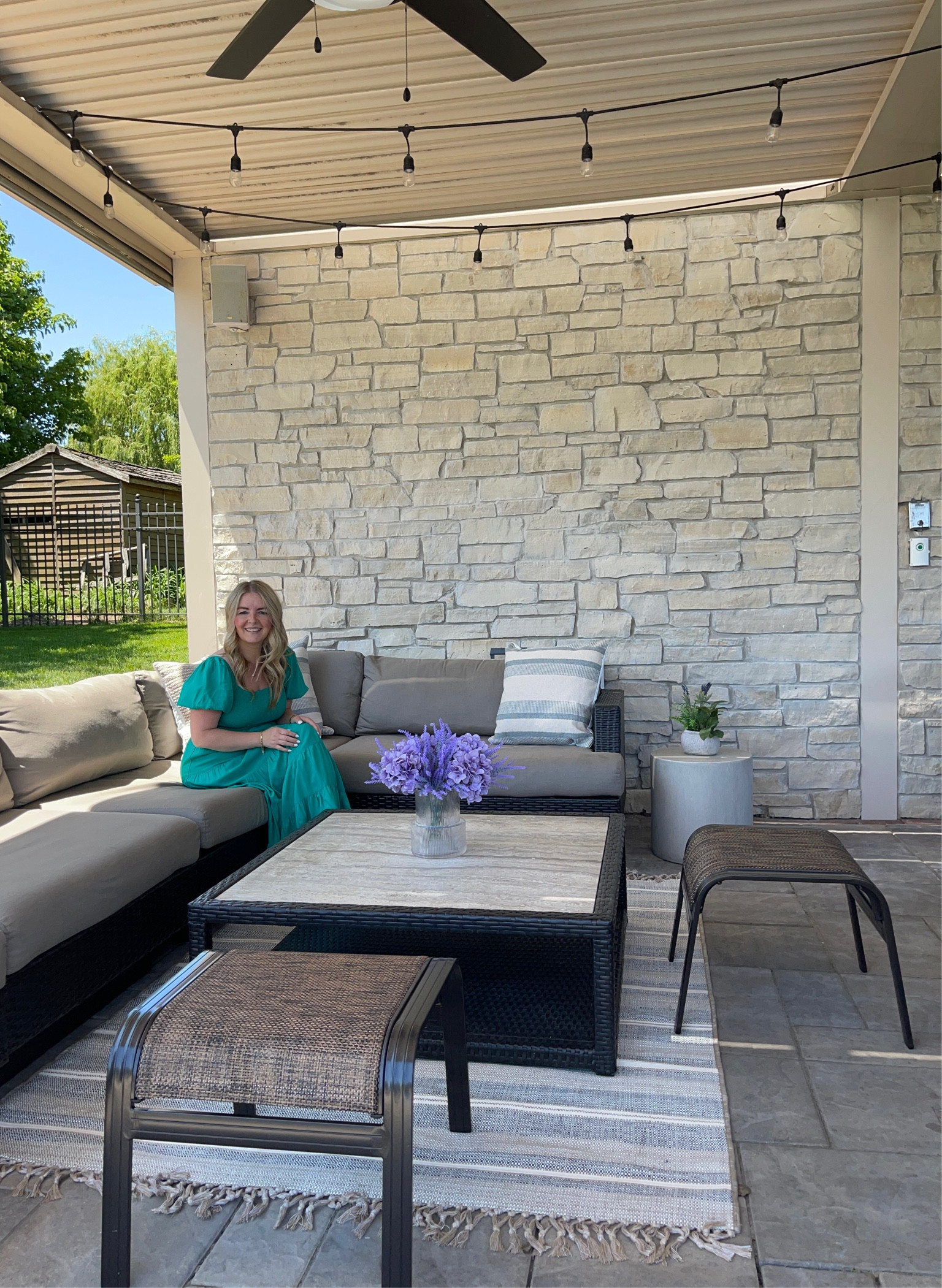 Our outdoor space is finally ready! After I pressure washed everything, it was time to style it! I grabbed a few new things including this rug! It’s a true outdoor rug! 

Ps. Linking similar modular sectional to ours, as ours is not available for linking.  

Outdoor furniture, patio season, patio set, outdoor rug, outdoor table, outdoor throw pillow, throw pillow, dress, sandals, summer outfit, Amazon find, Amazon home, Amazon fashion, Amazon dress, summer dress, summer outfit, maternity, swim, patio furniture, outdoor living space, Wayfair, Wayfair sale, memorial day sale, memorial day, outfit, vase, flowers, outdoor side table, outdoor stools, Amazon, Target, Target style, Target home, Target, 

#LTKSeasonal #LTKhome #LTKsalealert