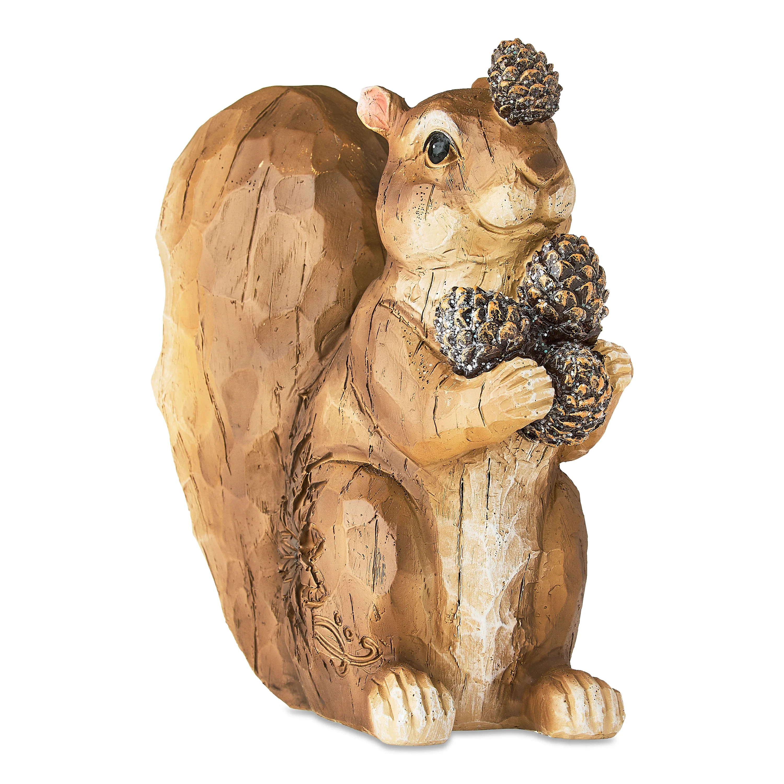 Wood-Look Squirrel Christmas Tabletop Decoration, Brown, 7.76", by Holiday Time | Walmart (US)