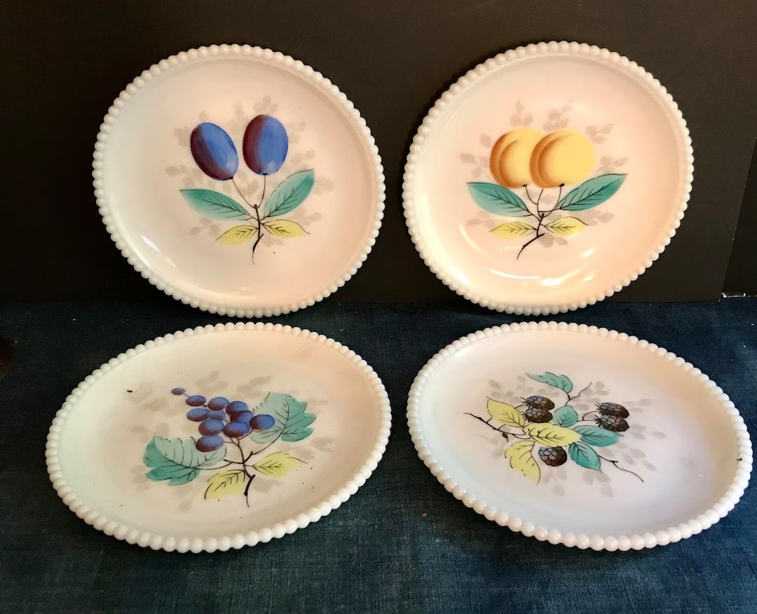 Vintage Westmoreland Milk Glass Fruit Plates | Etsy (US)