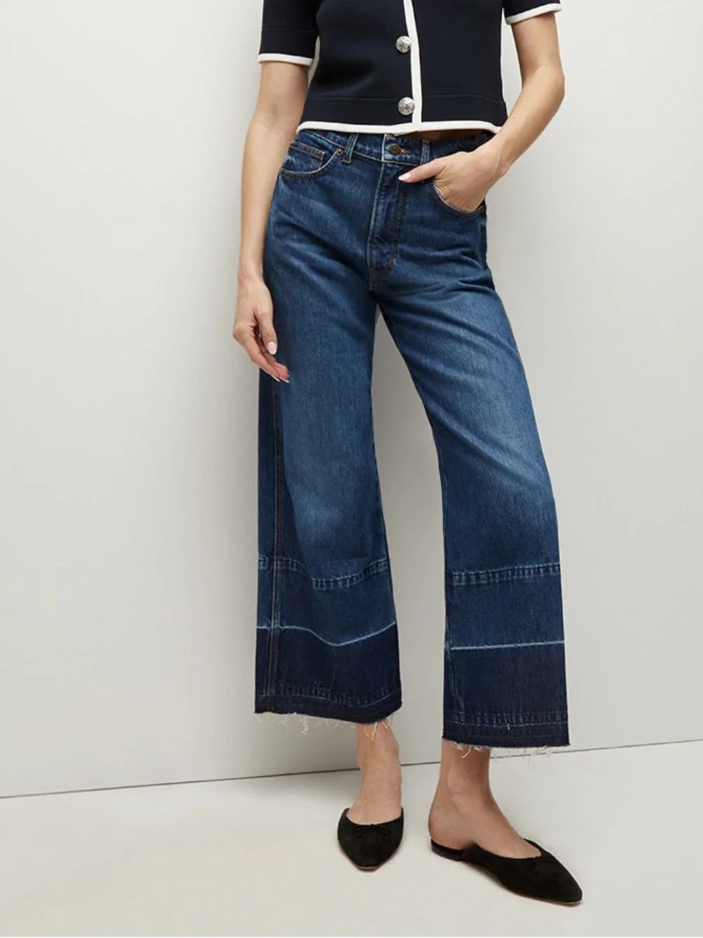 Veronica Beard Taylor Released Hem Cropped Wide-Leg Jean. Size 24 Women 
#371 | Poshmark
