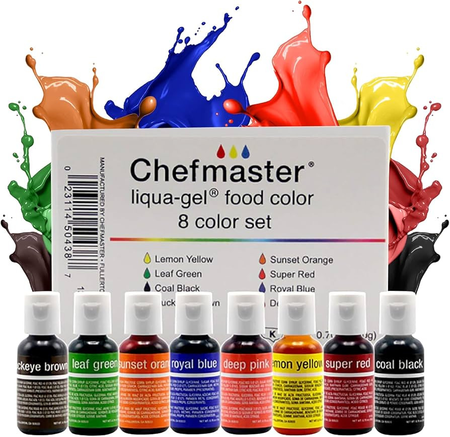 Chefmaster Brand Liqua-Gel Food Color Set (8 color set) | Amazon (US)