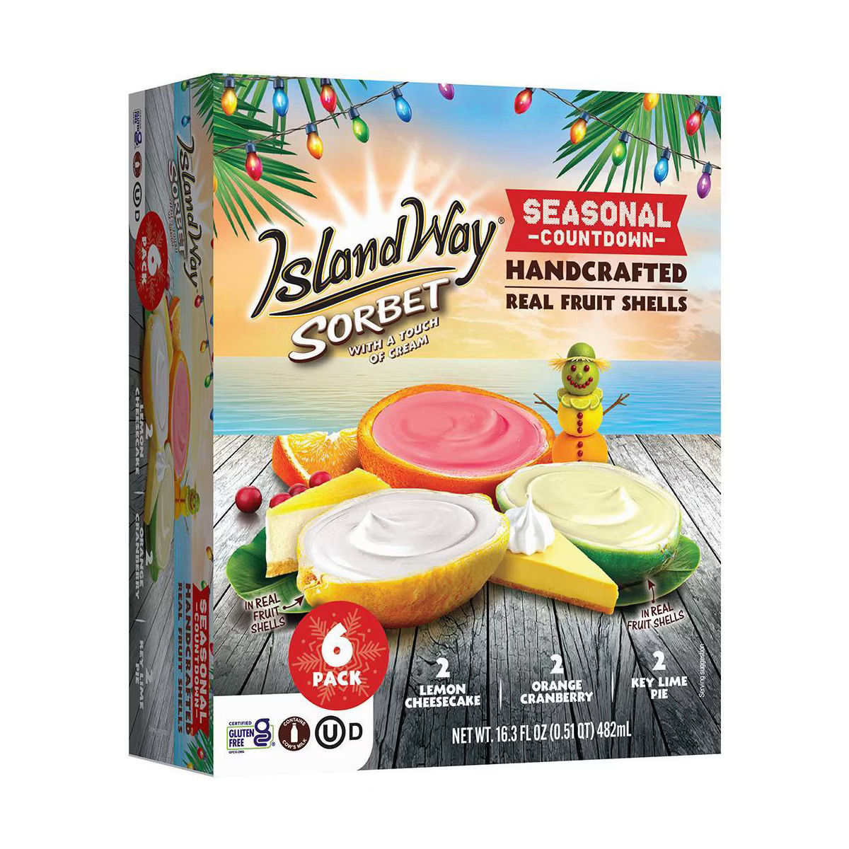 Island Way Sorbet Countdown Calendar Frozen Orange Key Lime Lemon Holiday Sorbet - 16.3 fl oz/6ct | Target
