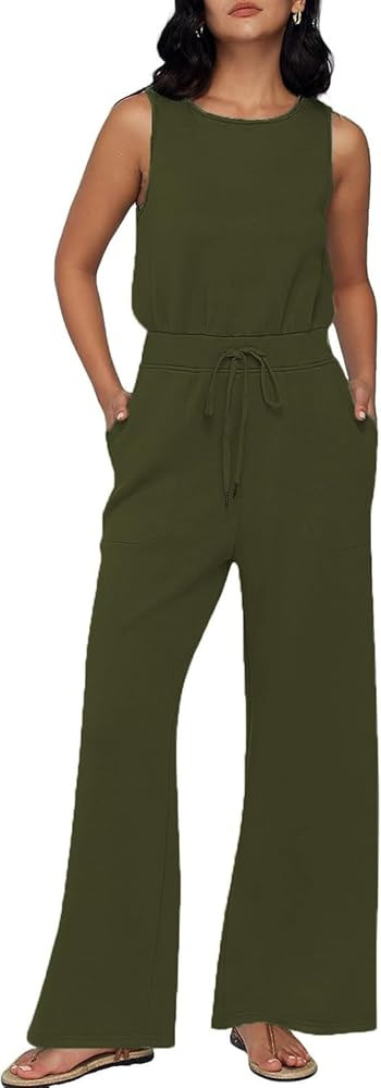 Hotexy Air Essentials Jumpsuit 2024 New Jumpsuits for Women Casual Loose Sleeveless Wide Leg Pant... | Amazon (CA)