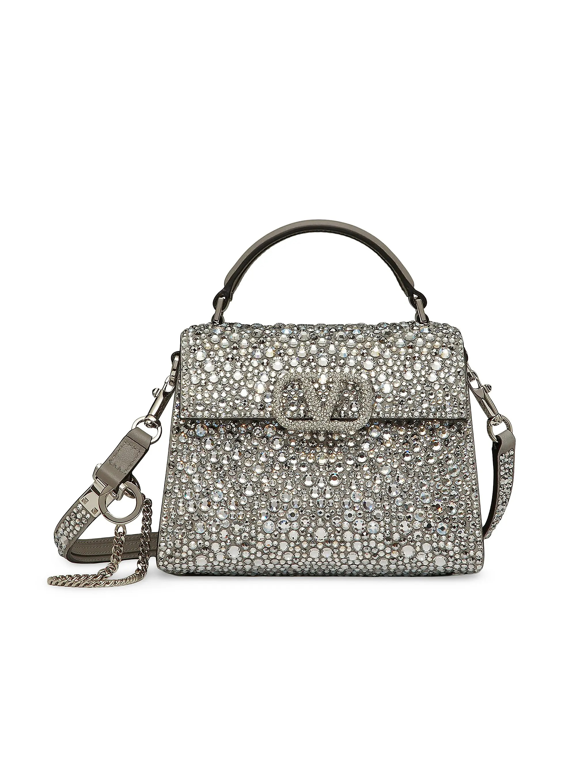 Mini VSling Top Handle Bag with Sparkling Embroidery | Saks Fifth Avenue