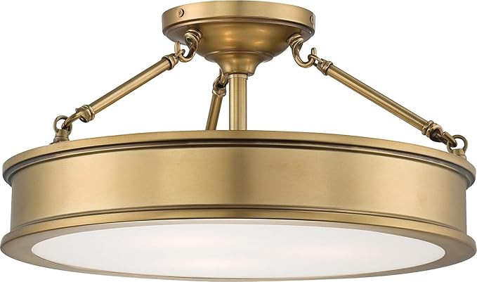 Minka Lavery Semi Flush Mount Ceiling Light 4177-249, Harbour Point Glass Lighting Fixture, 3 Lig... | Amazon (US)