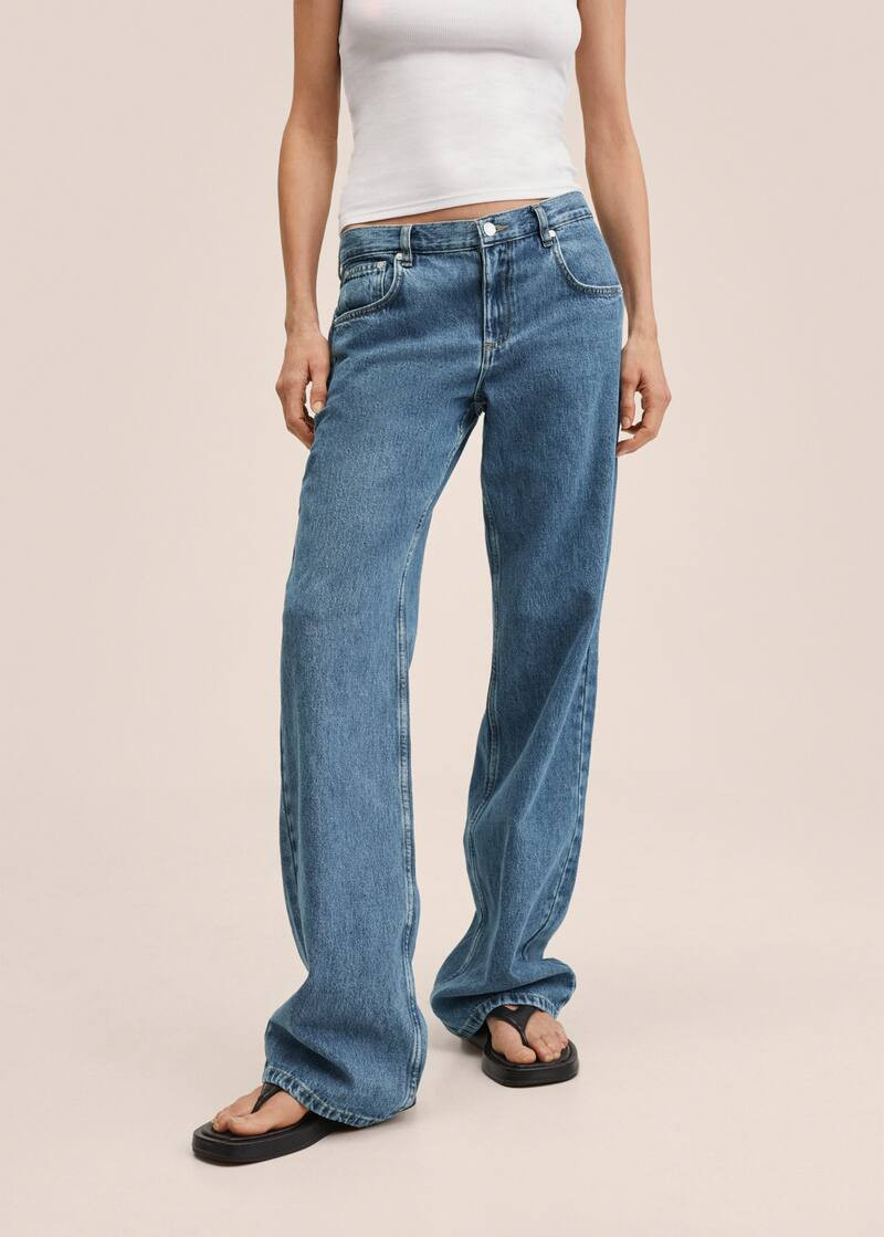 Low waist wideleg jeans -  Women | Mango United Kingdom | MANGO (UK)