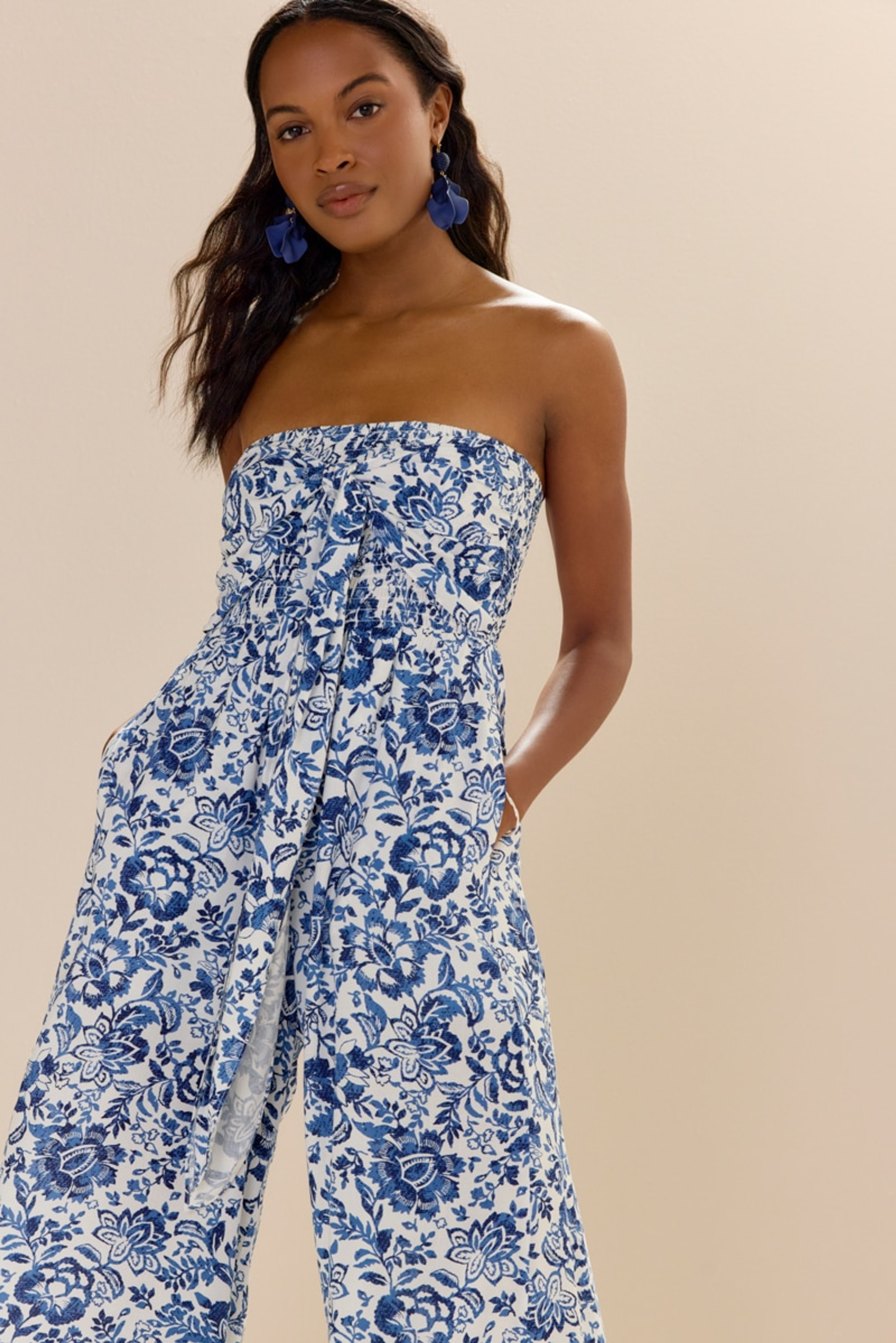 Yara Strapless Floral Jumpsuit | Francesca's