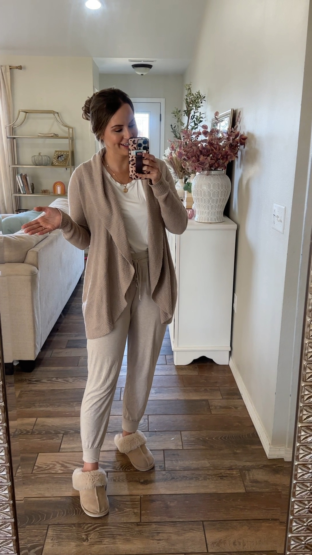 Comfy casual everyday outfit. Perfect lounge clothes! The best pj lightweight joggers, tank and barefoot dreams cardigan I found on Amazon!! 

#LTKxPrimeDay #LTKStyleTip #LTKVideo