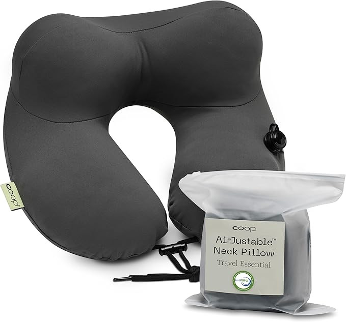 Coop Home Goods AirJustable Travel Neck Pillow, Inflatable, Adjustable Support for Neck & Chin, C... | Amazon (US)