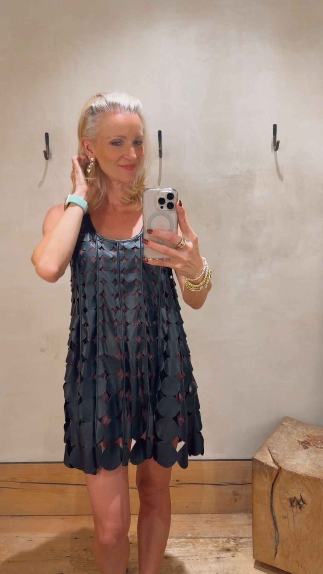 This Faux leather Swing dress from Anthropology is a stunner! Pair with a leather jacket and a statement fringe bag.

#LTKStyleTip #LTKParties #LTKTall