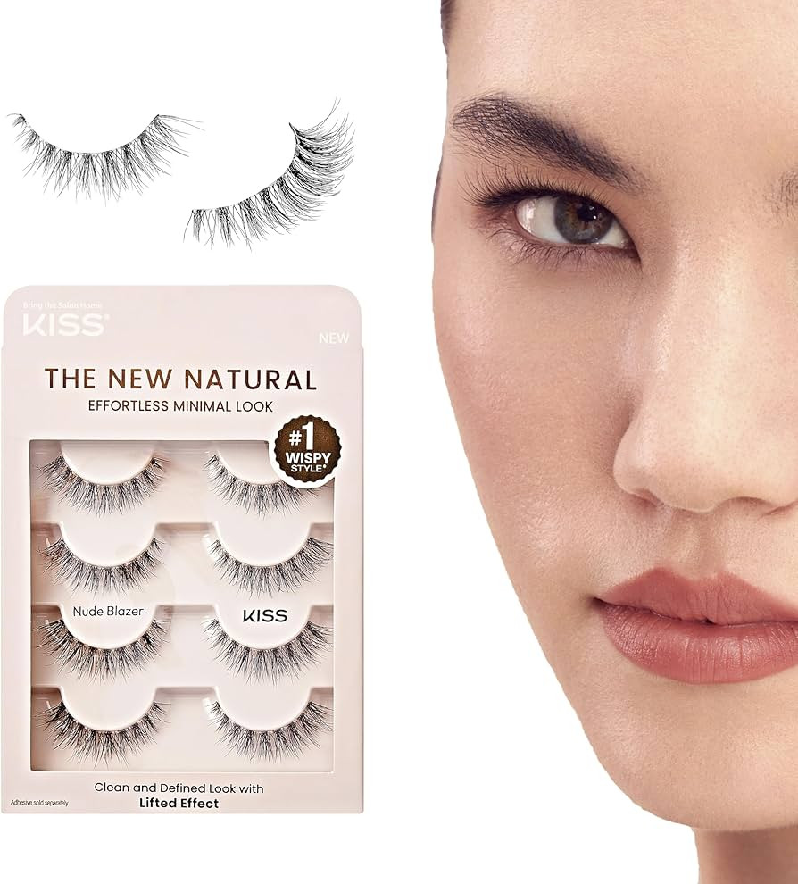 KISS The New Natural, False Eyelashes, 'Pearl Earring', 12 mm, Includes 4 Pairs Of Lashes, Contac... | Amazon (US)