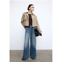 Stradivarius Short fluid trench coat Khaki M | Stradivarius (UK)