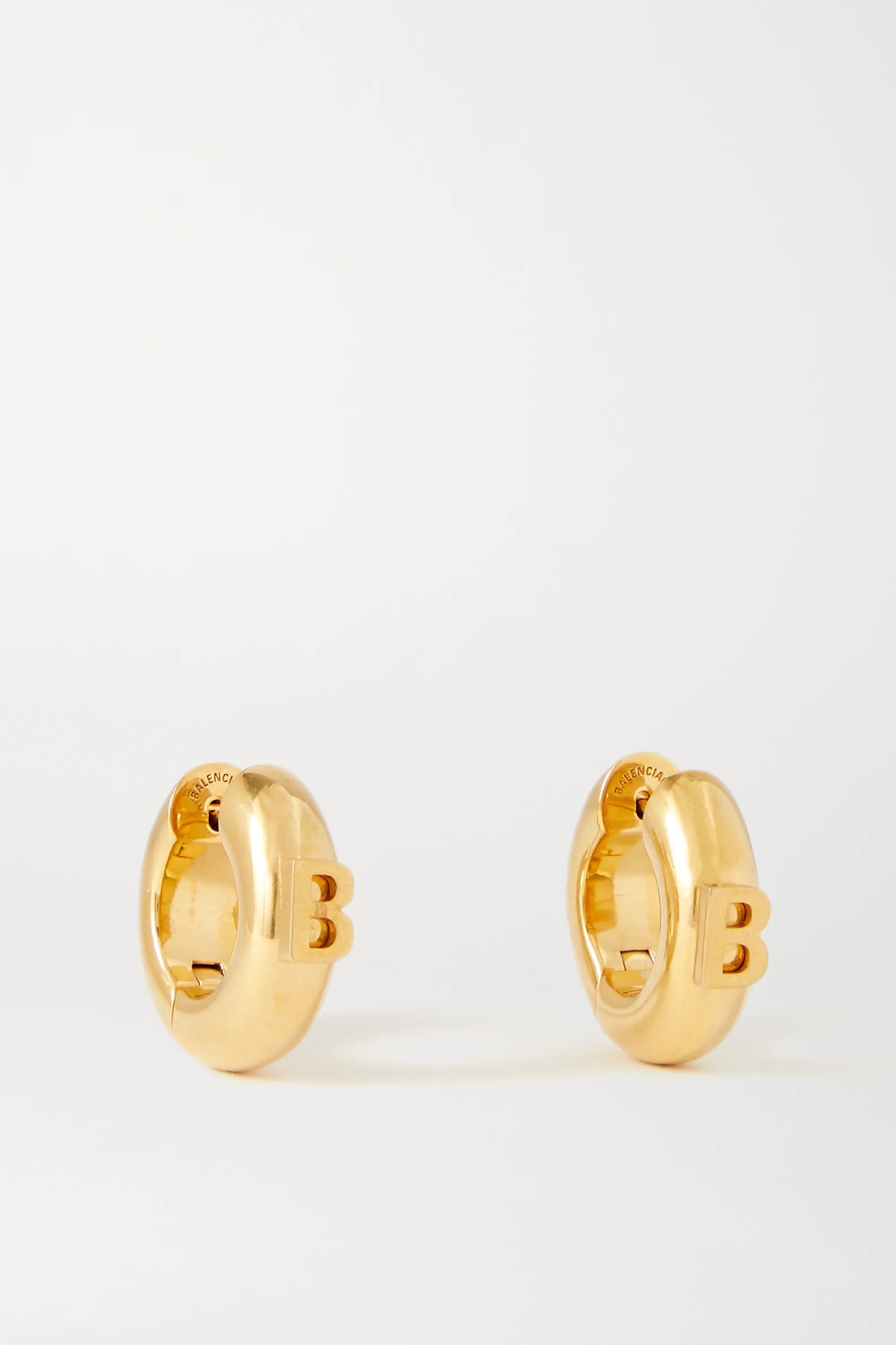 Gold Gold-tone hoop earrings | Balenciaga | NET-A-PORTER | NET-A-PORTER (UK & EU)