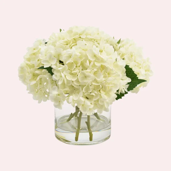 Hydrangea Floral Arrangement in Vase | Wayfair North America