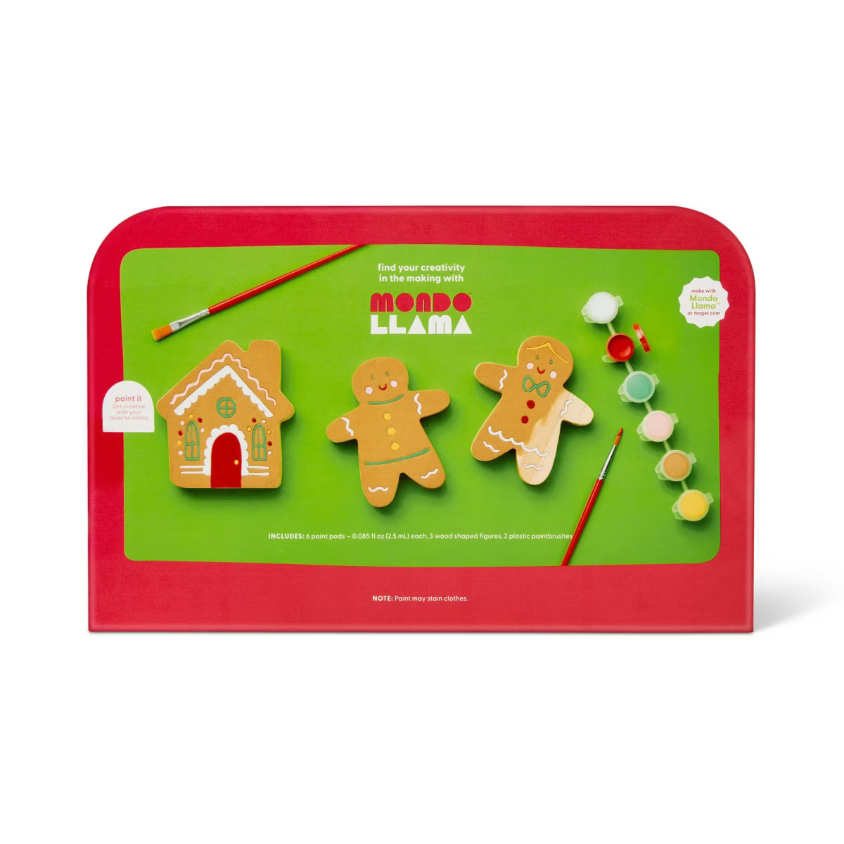Christmas Craft Paint-Your-Own Wood Gingerbread Characters Kit - Mondo Llama™ | Target