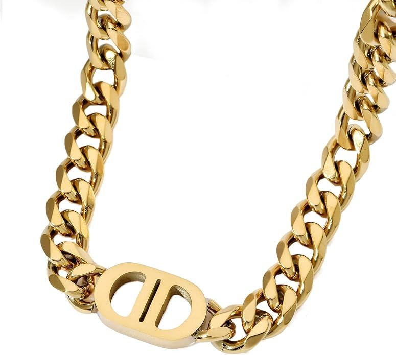 NC Titanium Steel Cuban Link Chain Gold Silver Bracelets/Necklace for Women's Girls,8mm Width, 6.... | Amazon (US)