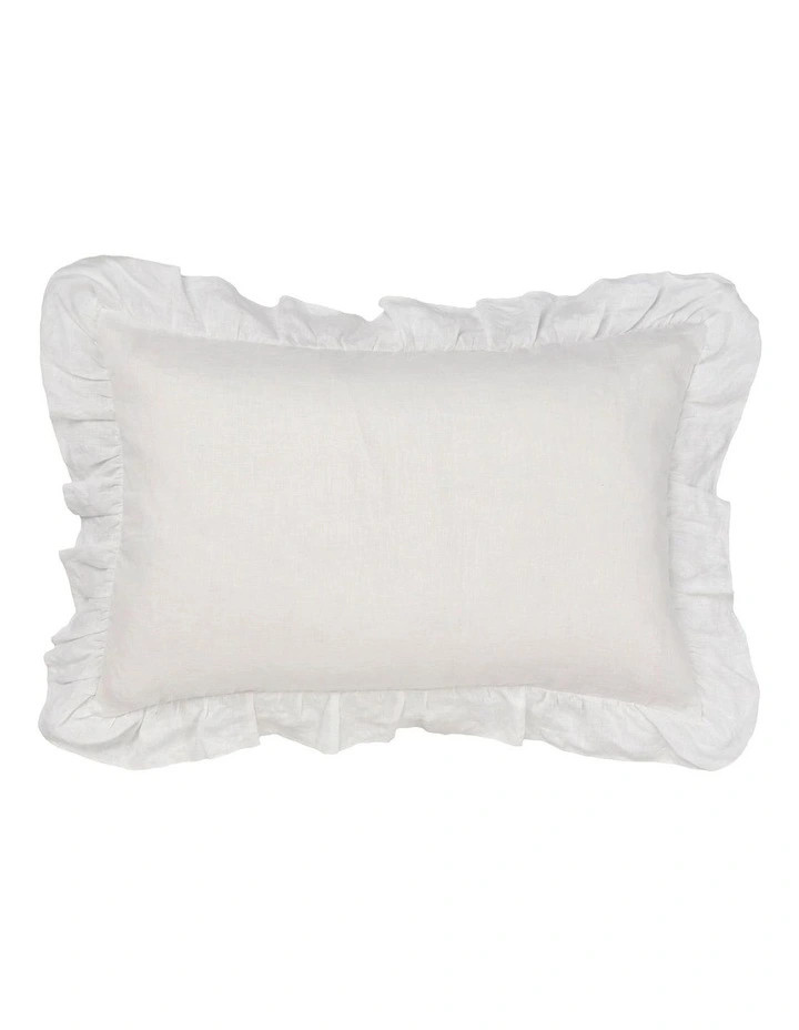 Linen HouseNimes Ruffle Cushion 40x60cm in White | Myer
