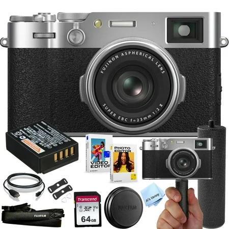 FUJIFILM X100VI Digital Camera (Silver) + 64GB Memory + Stabilizing Grip + Software Pack +More (Value Bundle) | Walmart (US)