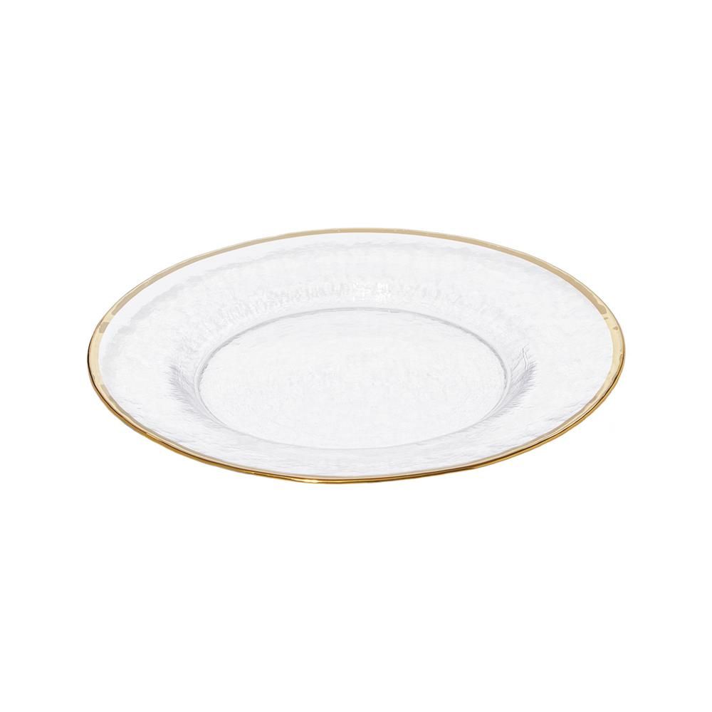 Split P Metallic Gold Rim Glass Clear Salad Plate (Set of 4) 2825-652G - The Home Depot | The Home Depot