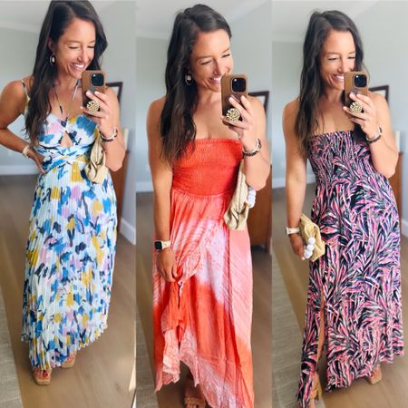 From the vivid splashes of color to the breezy silhouettes, these dresses from Revolve and Evereve are true harbingers of spring! The first two are all about playful elegance, perfect for those who love a burst of color and a flowy feel. The last one, from Evereve, brings a tropical vibe, ideal for standing out and embracing the warmer weather. #SpringStyle #MaxiDresses #RevolveFashion #EvereveTrendsetters 

#LTKSeasonal #LTKstyletip #LTKwedding