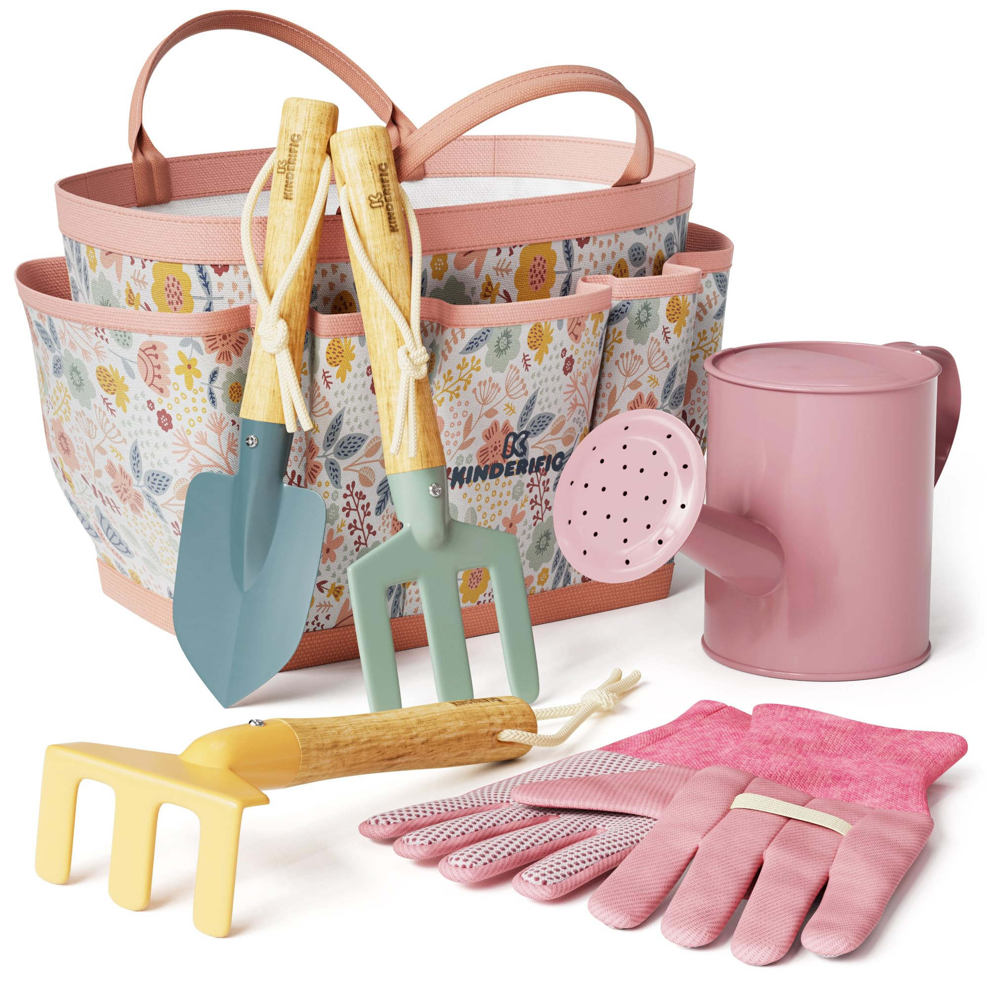 Gardening Set, Tool Kit, for Kids, STEM, Includes Tote Bag, Spade, Watering Can, Rake, Fork, Trow... | Amazon (US)