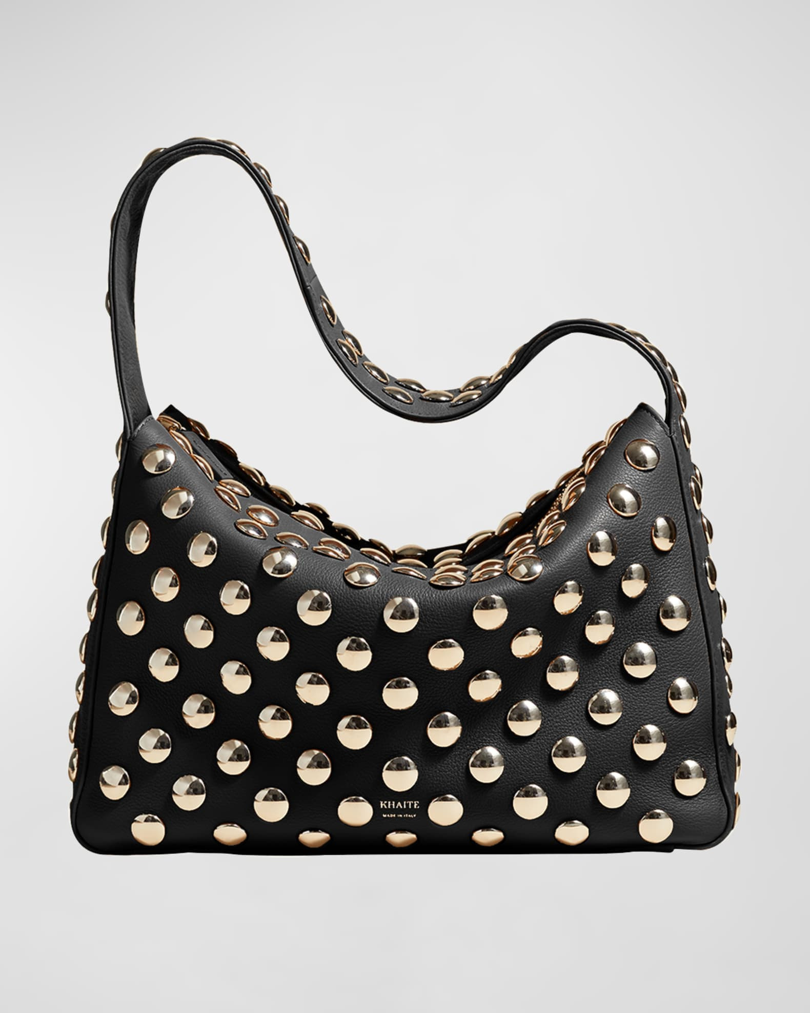 Khaite Elena Studded Leather Shoulder Bag | Neiman Marcus