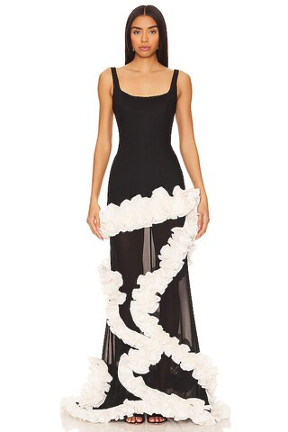 NBD Wisteria Gown in Black & White from Revolve.com | Revolve Clothing (Global)
