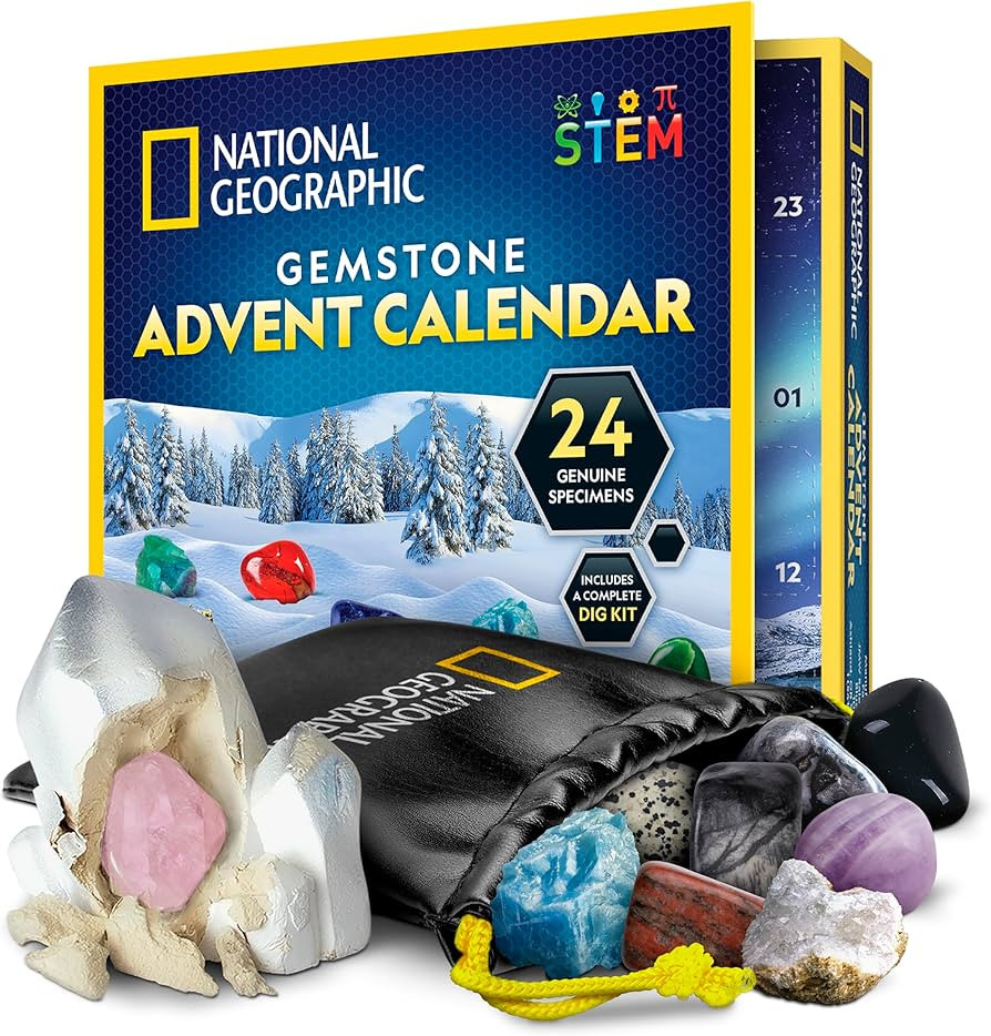 NATIONAL GEOGRAPHIC Gemstone Advent Calendar - 2025 Christmas Countdown Calendar for Kids with 24... | Amazon (US)