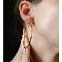 Large Hoop Earrings, Oversized Earrings Vintage, Chunky Gold Hoops | Etsy (US)