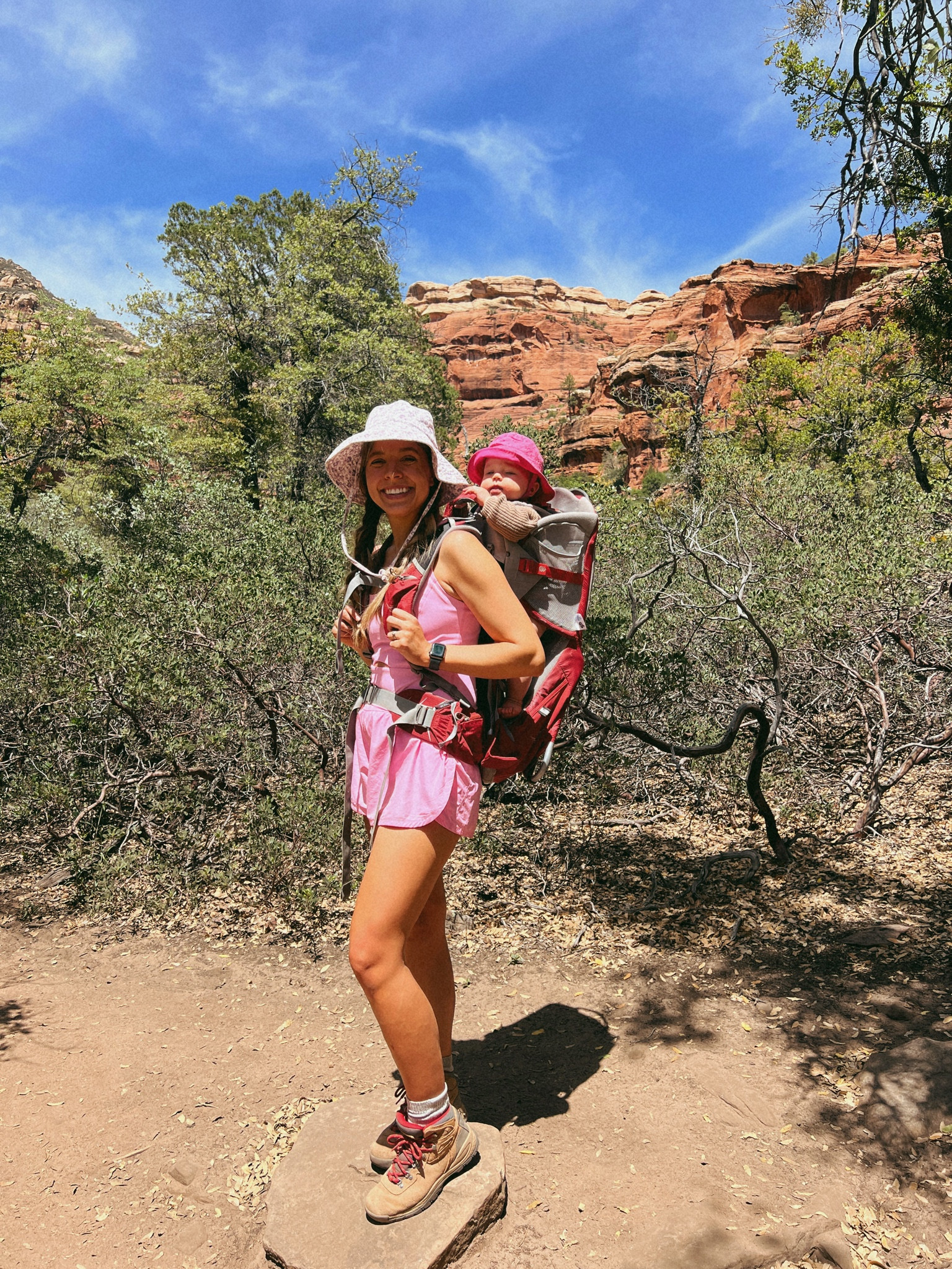 Hiking outfit linked + baby hiking carrier + hiking boots. The onesie is from free people and I wear a M, boots are Amazon, and hat is from lack of color. 

#LTKfit #LTKtravel #LTKbaby