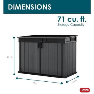 Cortina Mega 6.2 ft. W x 3.6 ft. D Durable Resin Plastic Storage Shed with Flooring Grey (22.4 sq... | The Home Depot