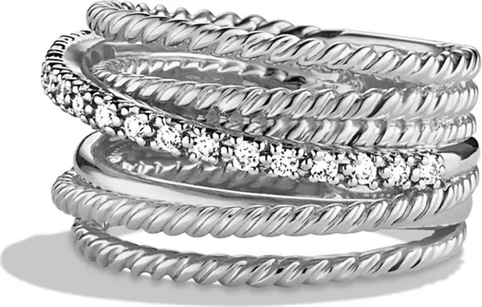 David Yurman Crossover Wide Ring with Diamonds | Nordstrom | Nordstrom