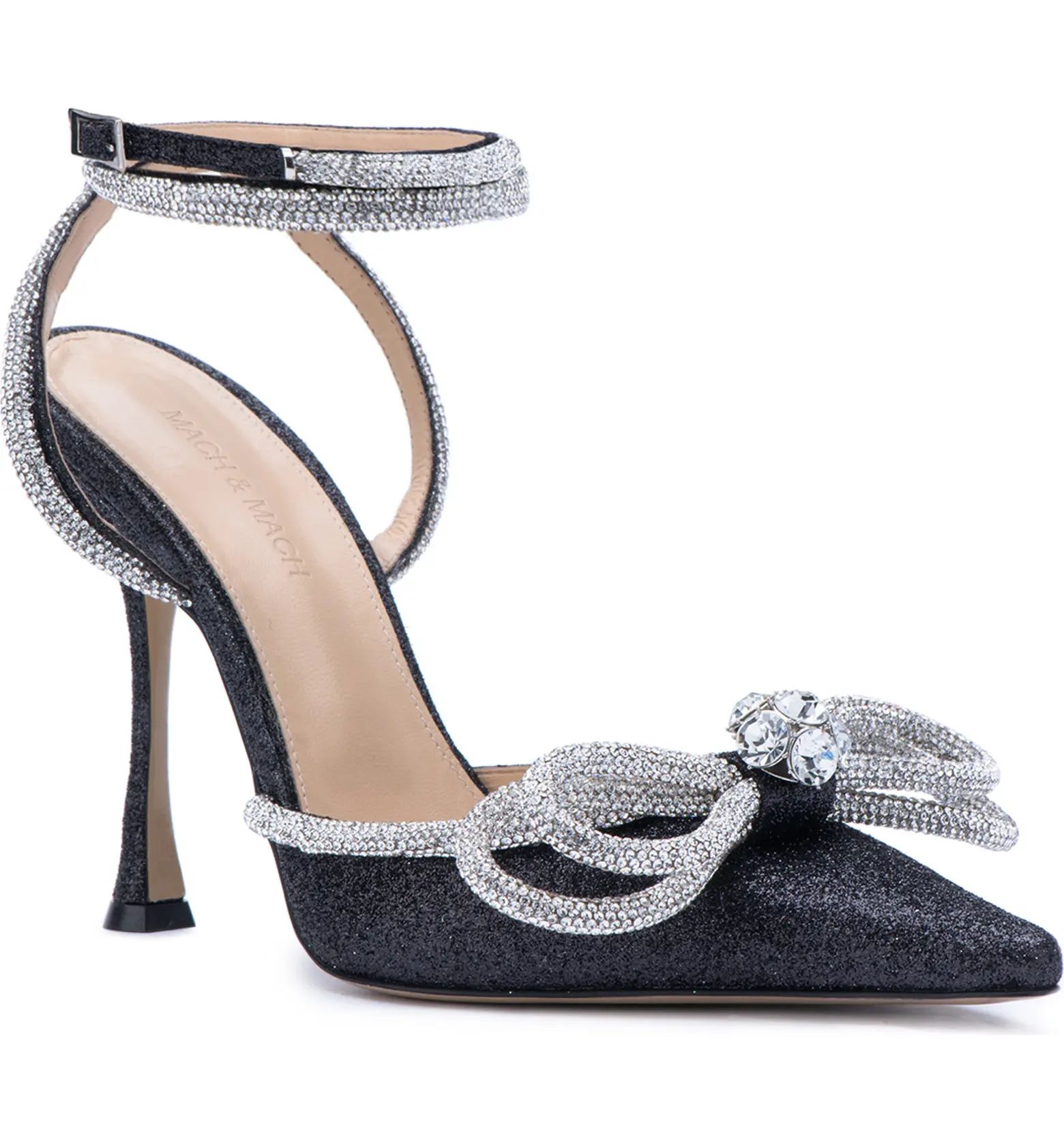 Double Crystal Bow Pointed Toe Pump | Nordstrom