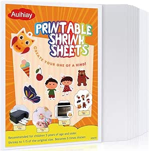 Auihiay 12 Pieces Printable Shrink Plastic Sheets, Shrink Films Papers for Kids Creative Craft, 6... | Amazon (US)