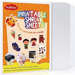 Auihiay 12 Pieces Printable Shrink Plastic Sheets, Shrink Films Papers for Kids Creative Craft, 6... | Amazon (US)