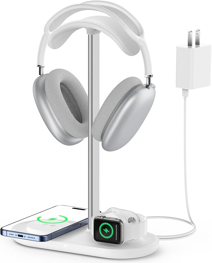 HiWe Headphone Stand, 2-in-1 MagSafe Wireless Charger for iPhone/iWatch | Headset Holder for All ... | Amazon (US)