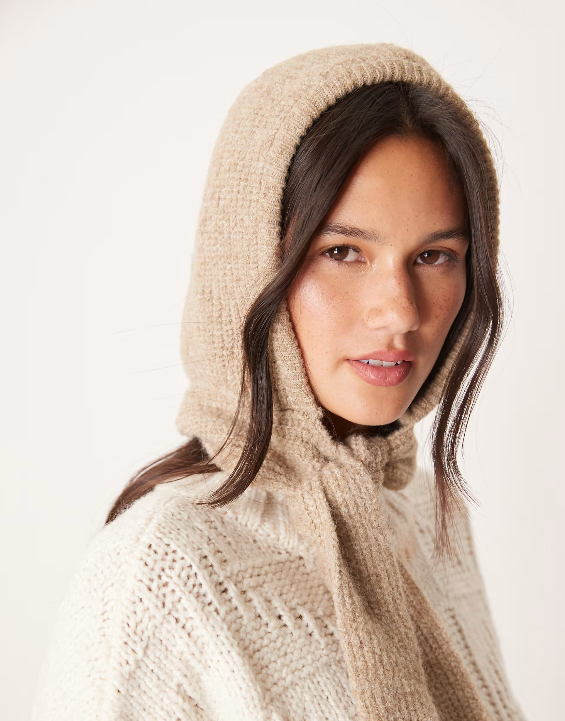 ASOS DESIGN knitted bonnet in dark oatmeal | ASOS (Global)