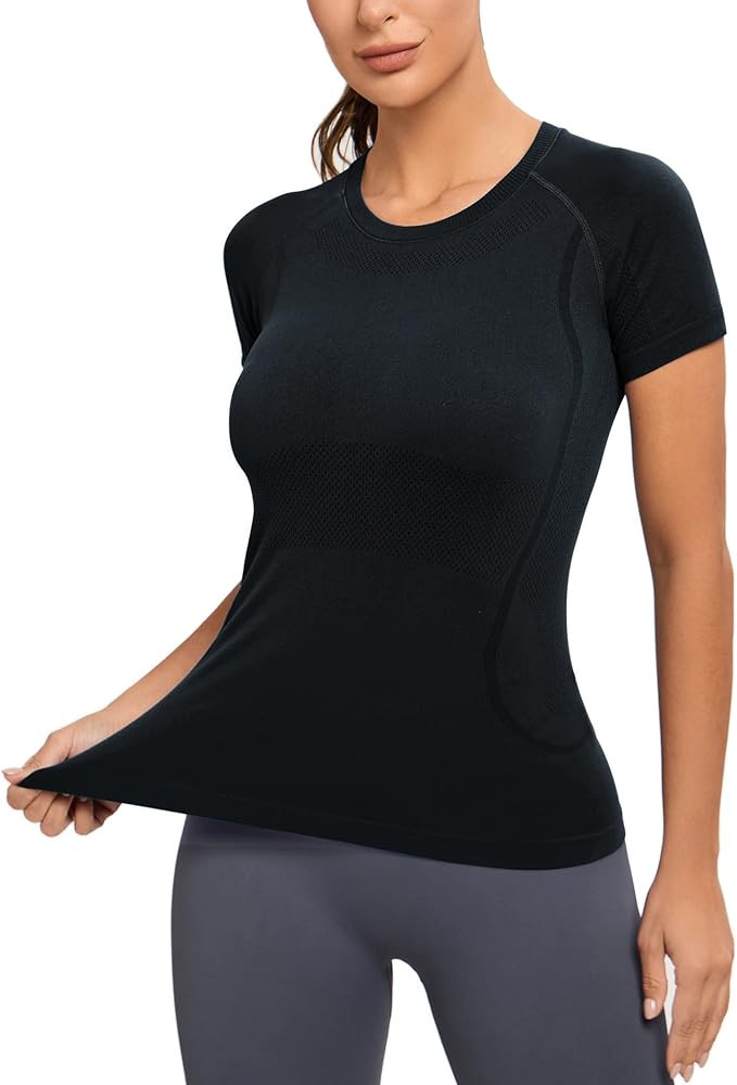 Amazon.com: MathCat Workout Shirts for Women, Workout Tops for Women, Yoga Short Sleeve Shirts So... | Amazon (US)