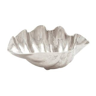 Litton Lane Silver Aluminum Shell Shell Decorative Bowl 27741 - The Home Depot | The Home Depot